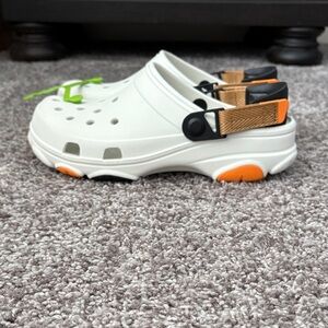 Women’s White and Orange Clogs